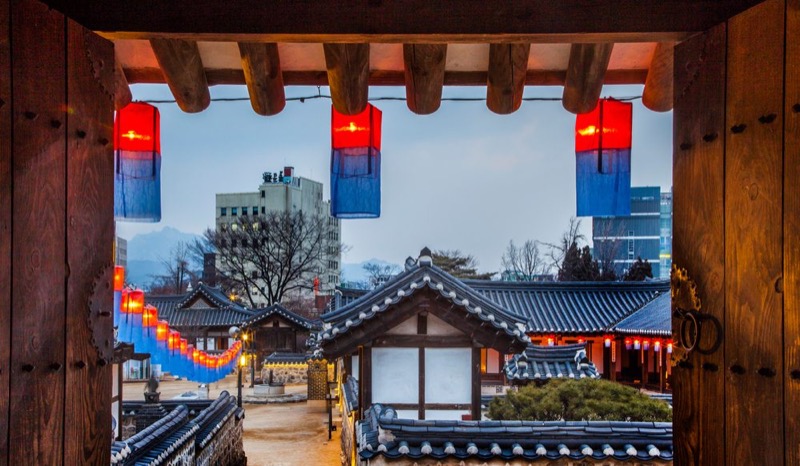 Korean host family spending time together at home